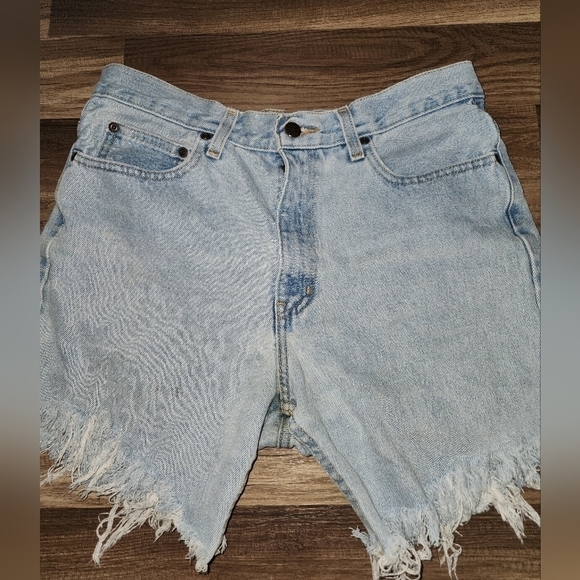 DENIM Distressed Shorts Size 32 So Cute! - Picture 1 of 4